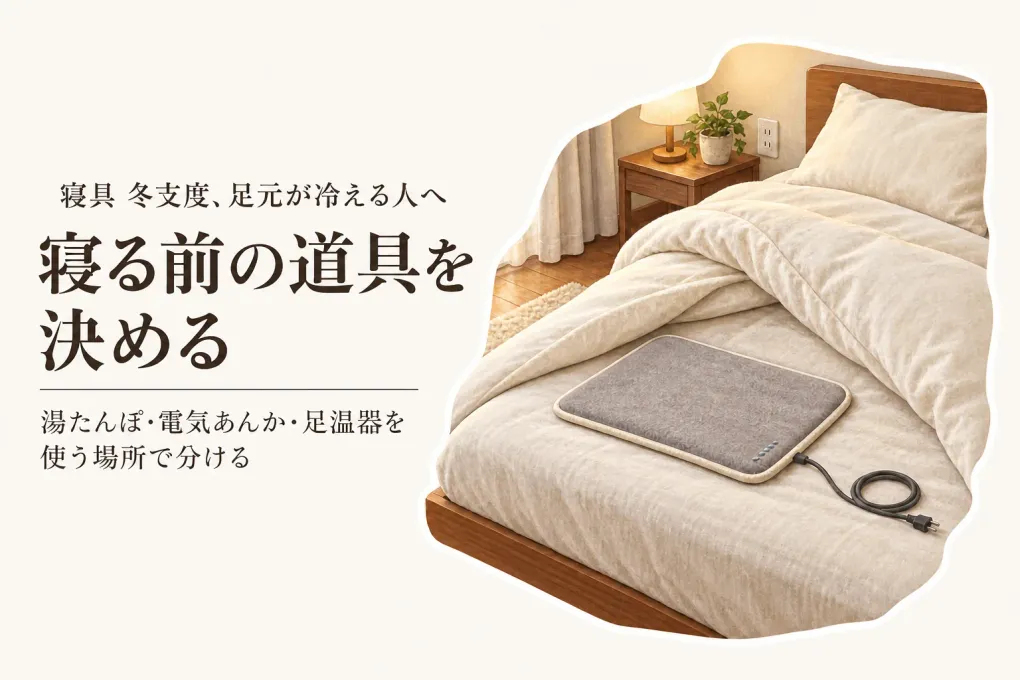 寒くなる前に寝具を見直す｜湯たんぽ・電気あんか・足温器を寝る前の使い方で比較